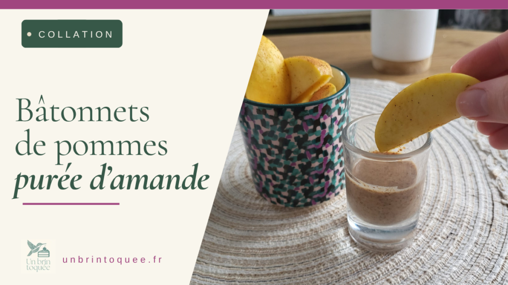 Bâtonnets de pomme et purée d&rsquo;amande : le goûter en 3 minutes
